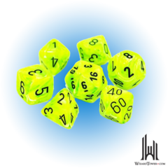 Vortex Mini-Polyhedral 7-Die Set Bright Green/Blk